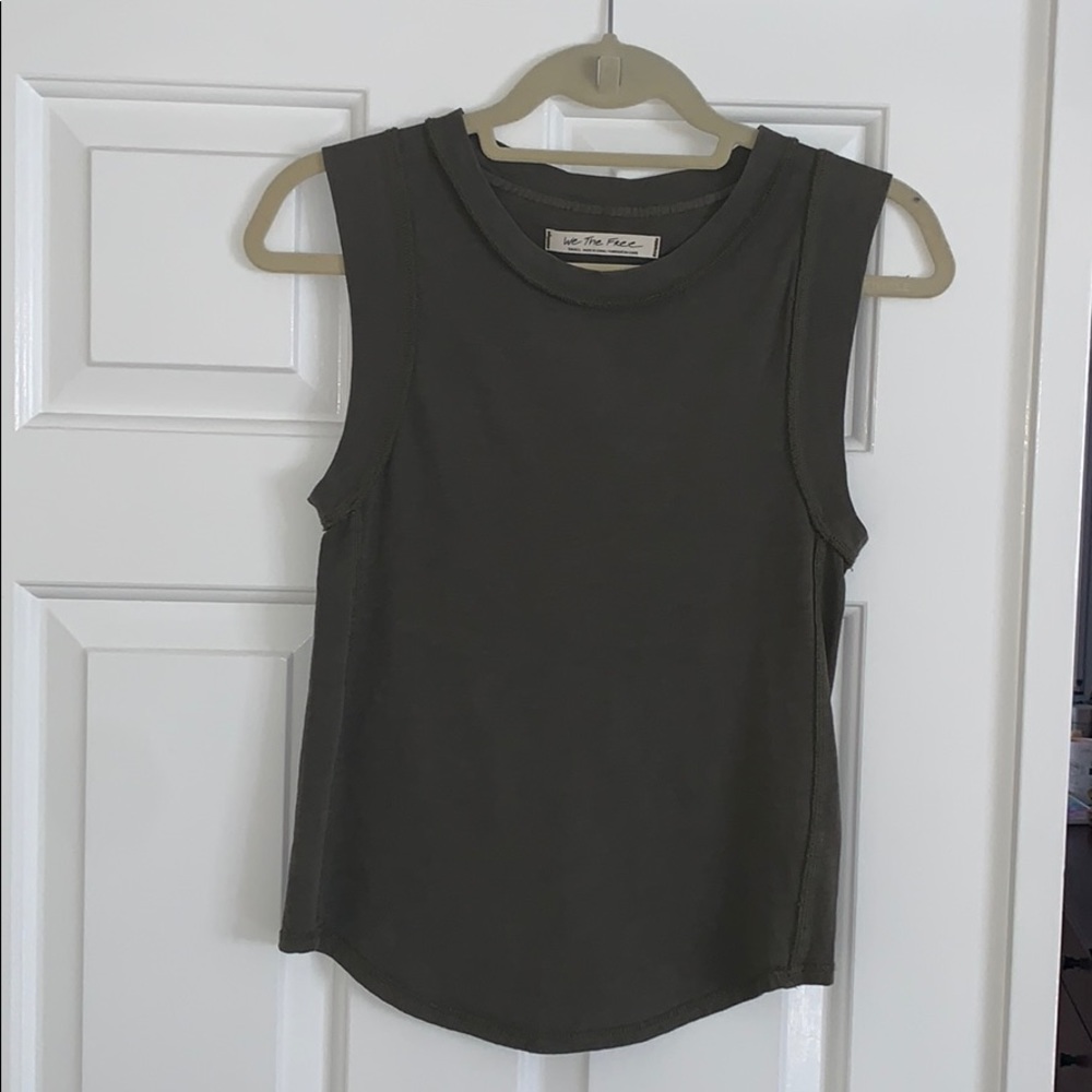Free People Army Green Tank Top Size Small
